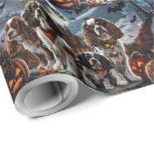 Cocker Spanel Halloween Spooky Geschenkpapier (Rolleneckpunkt)