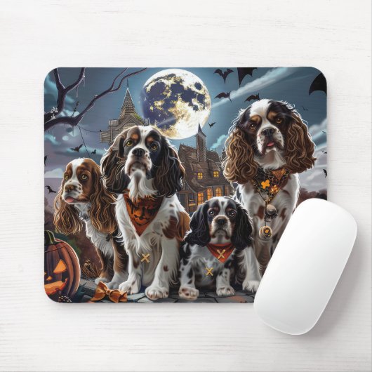 Cocker Spanel Halloween Spooky Mousepad (Mit Mouse)