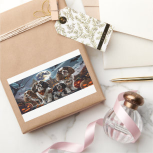 Cocker Spanel Halloween Spooky Rechteckiger Aufkleber