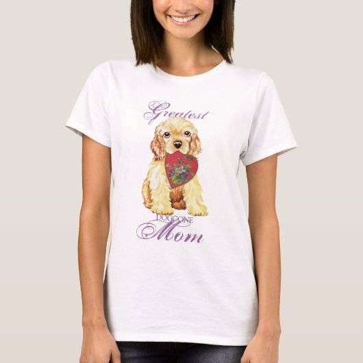 Cocker Spanel Herz Mama T-Shirt (Vorderseite)