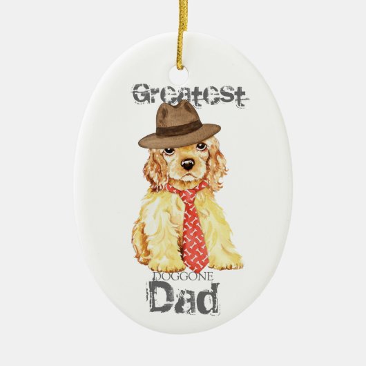 Cocker Spanel Herz Vater Keramik Ornament (Vorne)