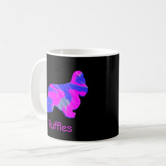 Cocker Spanel Hot Pink Dog Silhouette Black Kaffeetasse (Vorderseite Links)