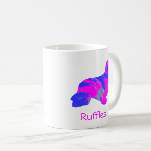 Cocker Spanel Hot Pink Dog Silhouette Kaffeetasse (VorderseiteRechts)