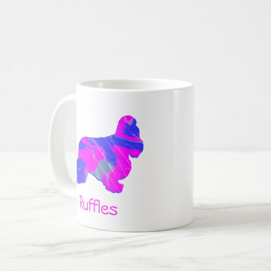 Cocker Spanel Hot Pink Dog Silhouette Kaffeetasse (Vorderseite Links)