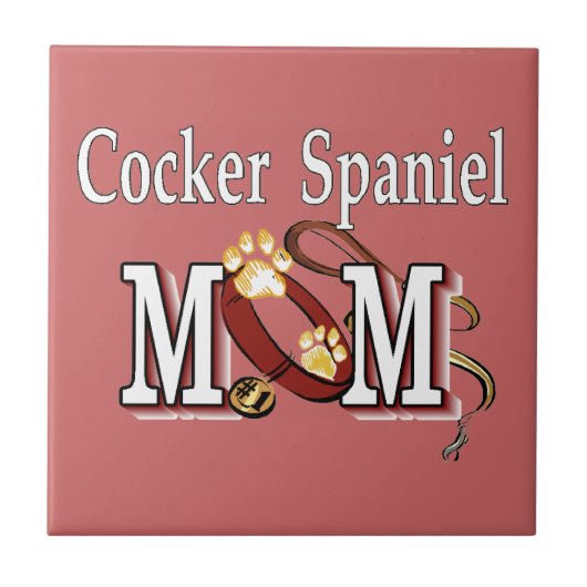 Cocker Spanel Hund Mama Fliese (Vorderseite)