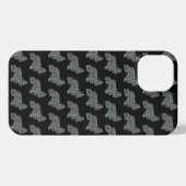 Cocker Spanel Hund Niedliche Silhouette Grid Black iPhone Hülle (Rückseite (Horizontal))