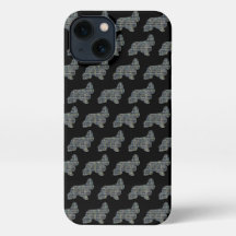 Cocker Spanel Hund Niedliche Silhouette Grid Black