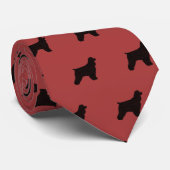 Cocker Spanel Hund Rasse Silhouetten Muster Krawatte (Gerollt)