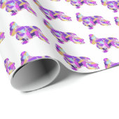 Cocker Spanel Hund Silhouette farbenfroh weiß Geschenkpapier (Rolleneckpunkt)