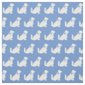 Cocker Spanel Hund Silhouette Pet Light Blue Stoff (Muster)