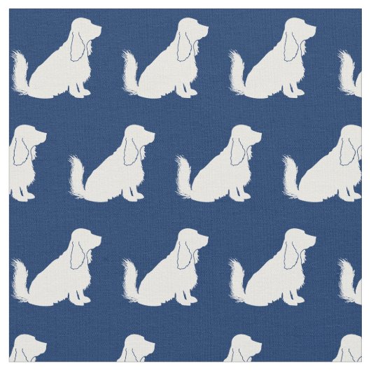 Cocker Spanel Hund Silhouette Pet Navy Blue Stoff (Nahaufnahme)