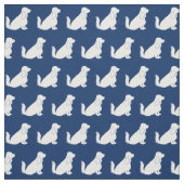Cocker Spanel Hund Silhouette Pet Navy Blue Stoff (Muster)