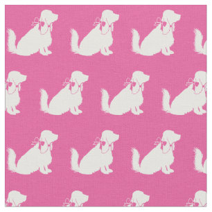 Cocker Spanel Hund Silhouette Pet Pink Stoff