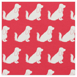 Cocker Spanel Hund Silhouette Rot Stoff
