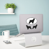 Cocker Spanel Hund Silhouetten Vinyl Sticker Set (Laptop auf Schreibtisch)