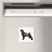 Cocker Spanel Hund züchten Bohemischen Blumensatte Magnet (In Situ (Geschirrspüler))