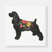 Cocker Spanel Hund züchten Bohemischen Blumensatte Magnet (Vorne)