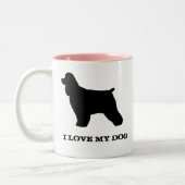 Cocker Spanel Hunde Silhouetten Custom Zweifarbige Tasse (Links)