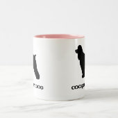Cocker Spanel Hunde Silhouetten Custom Zweifarbige Tasse (Mittel)