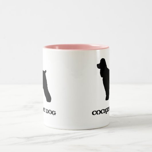 Cocker Spanel Hunde Silhouetten Custom Zweifarbige Tasse (Mittel)