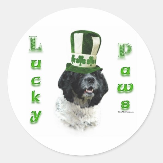 Cocker Spanel Lucky Paws Runder Aufkleber (Vorderseite)