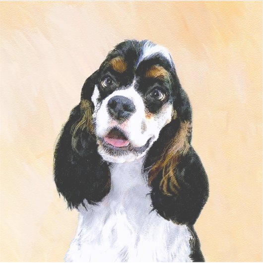 Cocker Spanel (Parti) Malerei - Original Dog Art Aufkleber (Vorderseite)