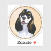 Cocker Spanel (Parti) Malerei - Original Dog Art Aufkleber (Blatt)