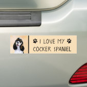 Cocker Spanel (Parti) Malerei - Original Dog Art Autoaufkleber (Auf Auto)
