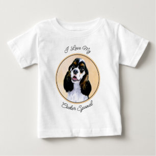 Cocker Spanel (Parti) Malerei - Original Dog Art Baby T-shirt