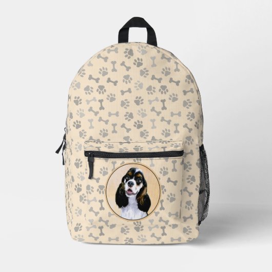 Cocker Spanel (Parti) Malerei - Original Dog Art Bedruckter Rucksack (Vorderseite)