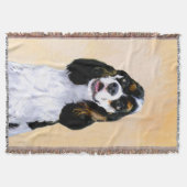 Cocker Spanel (Parti) Malerei - Original Dog Art Decke (Vorderseite)