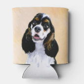 Cocker Spanel (Parti) Malerei - Original Dog Art Dosenkühler (Rückseite)