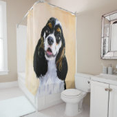 Cocker Spanel (Parti) Malerei - Original Dog Art Duschvorhang (Beispiel)
