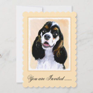 Cocker Spanel (Parti) Malerei - Original Dog Art Einladung