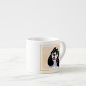 Cocker Spanel (Parti) Malerei - Original Dog Art Espressotasse (Vorderseite Rechts)
