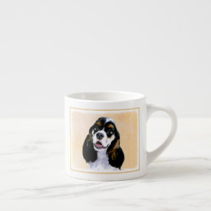 Cocker Spanel (Parti) Malerei - Original Dog Art Espressotasse