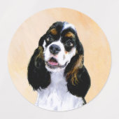 Cocker Spanel (Parti) Malerei - Original Dog Art Etiketten (Design 2)