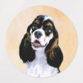 Cocker Spanel (Parti) Malerei - Original Dog Art Etiketten (Design 1)