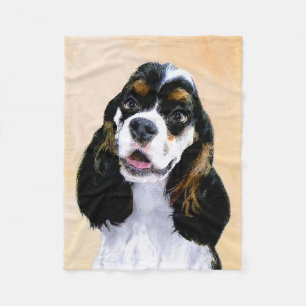 Cocker Spanel (Parti) Malerei - Original Dog Art Fleecedecke