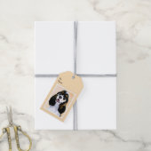 Cocker Spanel (Parti) Malerei - Original Dog Art Geschenkanhänger (Mit Garn)