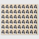 Cocker Spanel (Parti) Malerei - Original Dog Art Geschenkpapier (Flach)