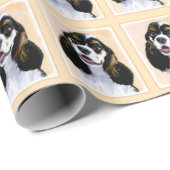 Cocker Spanel (Parti) Malerei - Original Dog Art Geschenkpapier (Rolleneckpunkt)