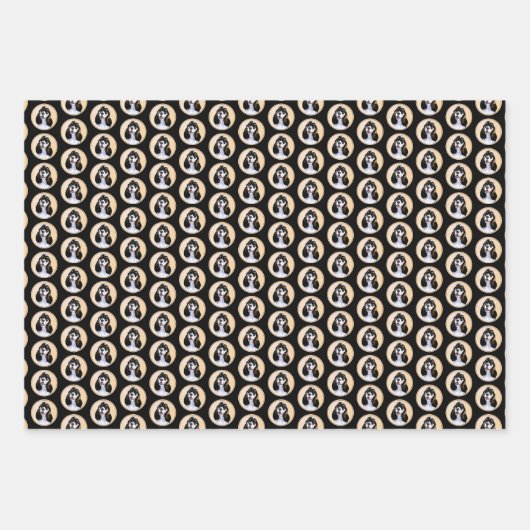 Cocker Spanel (Parti) Malerei - Original Dog Art Geschenkpapier Set (Vorderseite 3)