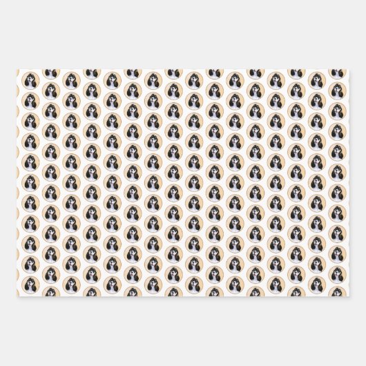 Cocker Spanel (Parti) Malerei - Original Dog Art Geschenkpapier Set (Vorderseite 2)