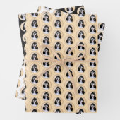 Cocker Spanel (Parti) Malerei - Original Dog Art Geschenkpapier Set (Beispiel)
