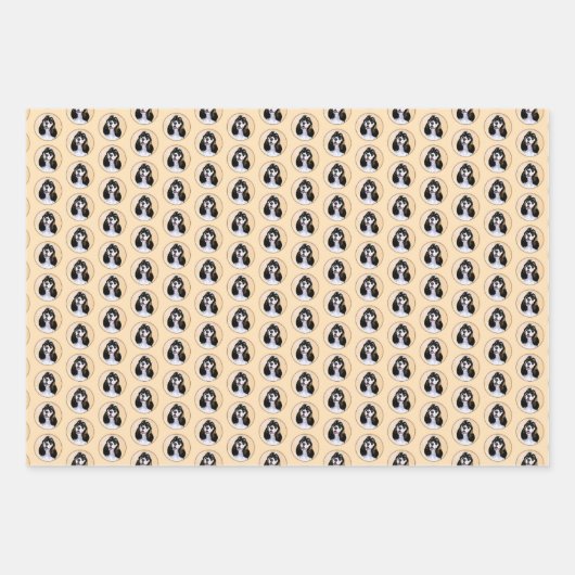 Cocker Spanel (Parti) Malerei - Original Dog Art Geschenkpapier Set (Vorderseite)