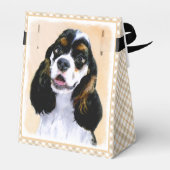 Cocker Spanel (Parti) Malerei - Original Dog Art Geschenkschachtel (Rückseite)