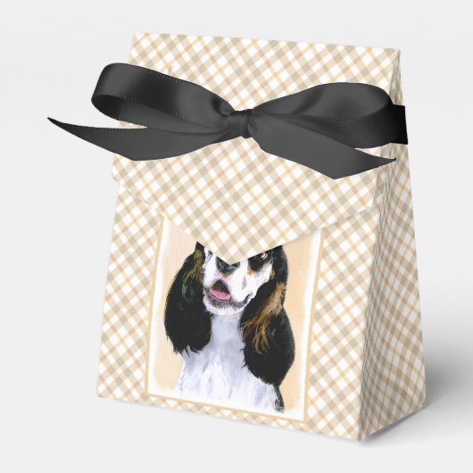 Cocker Spanel (Parti) Malerei - Original Dog Art Geschenkschachtel (Vorderseite)