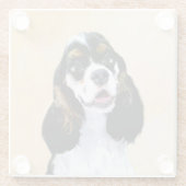 Cocker Spanel (Parti) Malerei - Original Dog Art Glasuntersetzer (Rückseite)