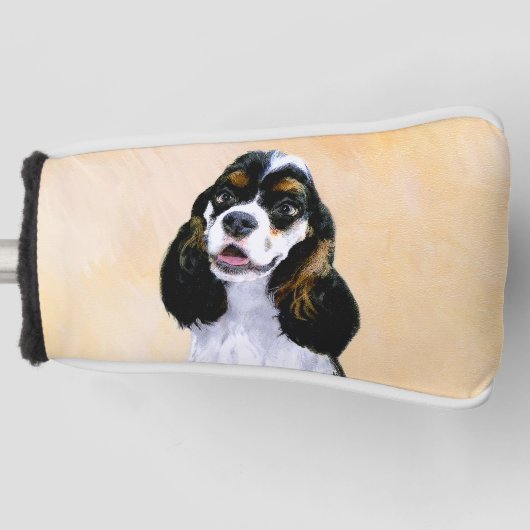Cocker Spanel (Parti) Malerei - Original Dog Art Golf Headcover (Vorderseite)